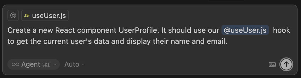 Use the useUser, user